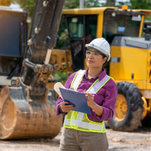 Seasoned female construction worker Seasoned female construction worker